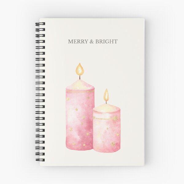 Item preview, Vintage Pink Christmas Candles | Merry & Bright Watercolor Christmas Card | Elegant Holiday Greeting designed and sold by lisa-diver.