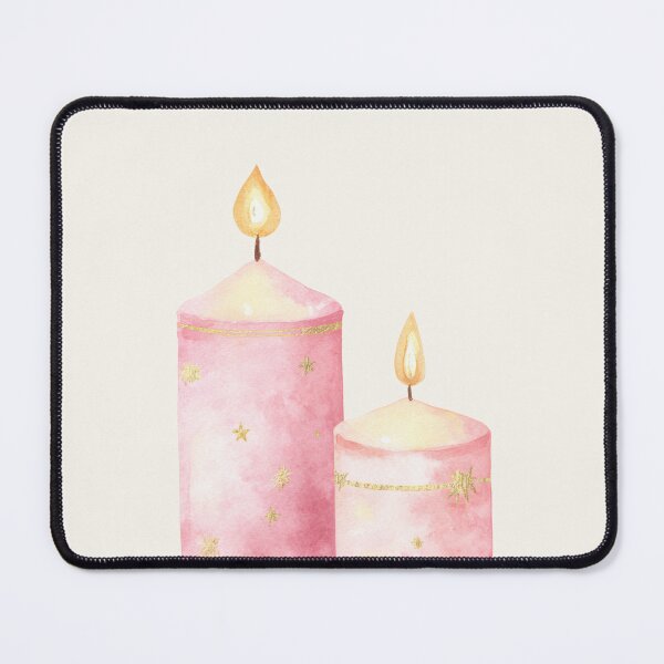 Item preview, Vintage Pink Christmas Candles | Merry & Bright Watercolor Christmas Card | Elegant Holiday Greeting designed and sold by lisa-diver.
