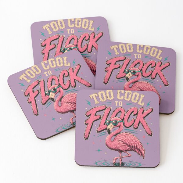 Item preview, Too Cool to Flock Funny Flamingo with Sunglasses Vintage Summer T-Shirt designed and sold by Theshop611.