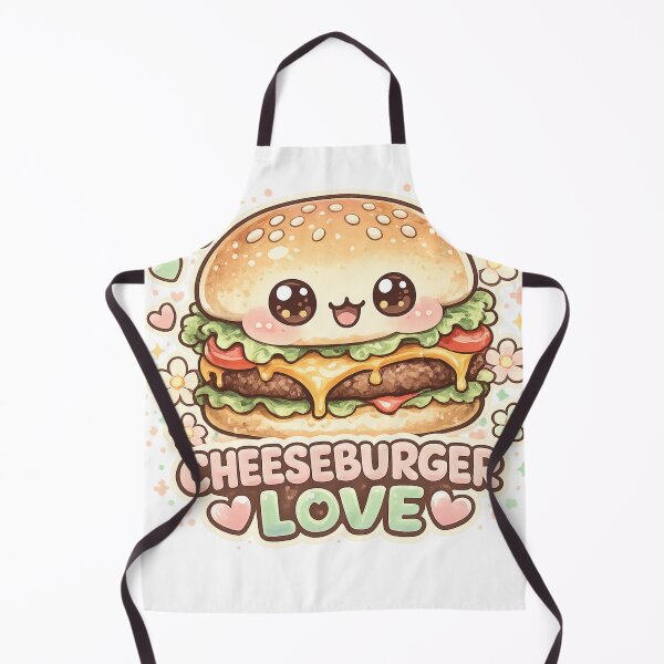 Item preview, Cute Cheeseburger Love: Kawaii Adorable Food Art Character Hearts Design designed and sold by irfanshikh.
