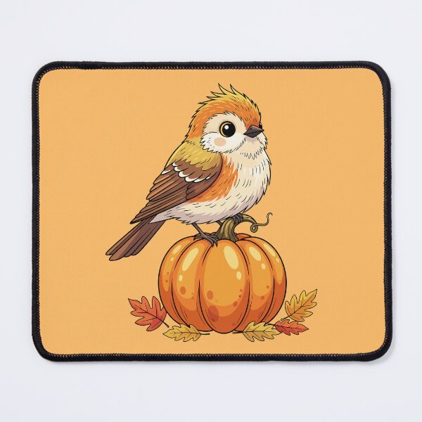 Item preview, Cute Feathered Fall Friends Bird On Pumpkin designed and sold by Amir Faysal.