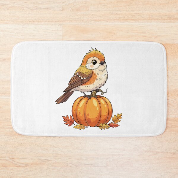 Item preview, Cute Feathered Fall Friends Bird On Pumpkin designed and sold by Amir Faysal.