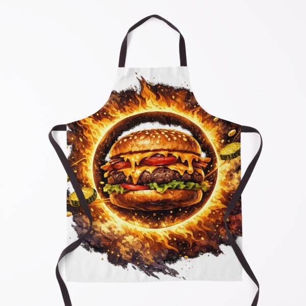 Item preview, Explosive Fire Burger: Dark Intense Flaming Cheeseburger Spicy Dramatic Art designed and sold by irfanshikh.
