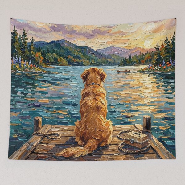 Item preview, On The Dock - Golden Retriever designed and sold by AjaTrier.