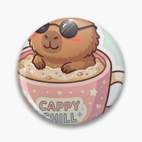 Item preview, Cute Capybara Coffee Cup Kawaii Pastel Sticker Sunglasses designed and sold by Arobinoz.