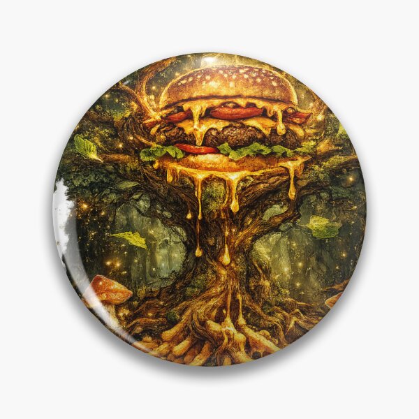 Item preview, Enchanted Tree Burger: Magical Forest Glowing Burger Ancient Mystical Nature designed and sold by irfanshikh.