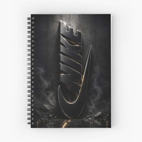 Artikelvorschau, Ultrarealistisches, vertikales 3D-Nike-Logo in Schwarz | Luxuriöses 4K-Hintergrundbild entworfen und verkauft von JcAbstractArt.