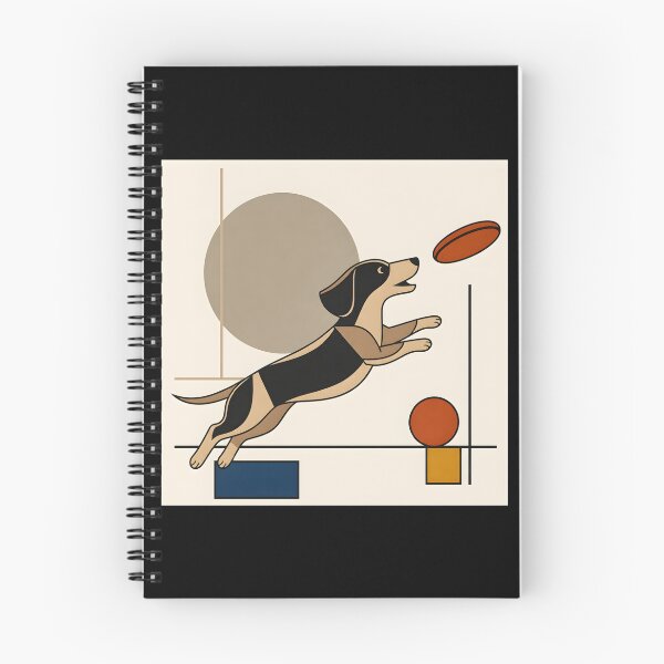 Item preview, Bauhaus Dachshund Chasing a Frisbee designed and sold by BarkhausStudio.