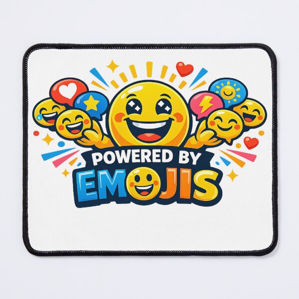 Item preview, Powered by Emojis – Expressive Smiley Communication Design designed and sold by mbmstores.