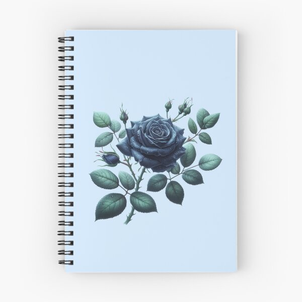 Item preview, Dark Blue Rose with Leaves and Buds Floral Illustration designed and sold by SweetLilith.