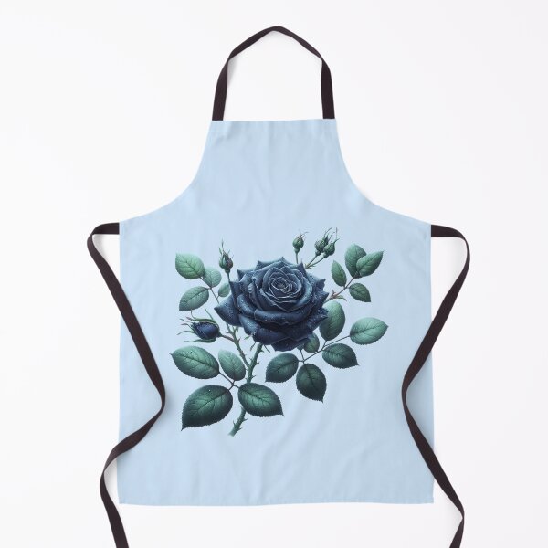 Item preview, Dark Blue Rose with Leaves and Buds Floral Illustration designed and sold by SweetLilith.