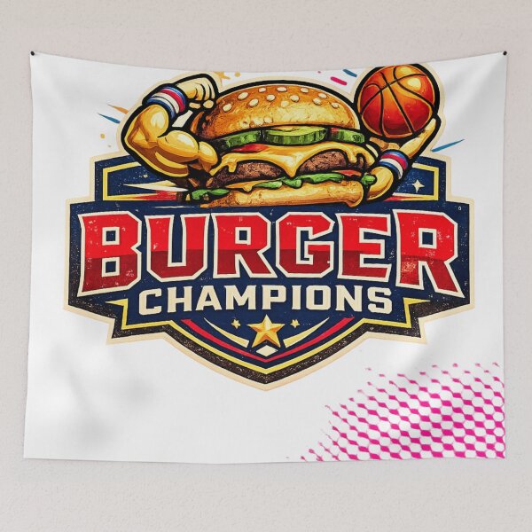 Item preview, Burger Champions: Sports Athlete Cheeseburger Basketball Powerful Victory designed and sold by irfanshikh.