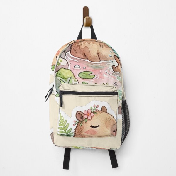 Item preview, Cute Capybara Family Onsen Hot Spring Kawaii Watercolor designed and sold by Arobinoz.
