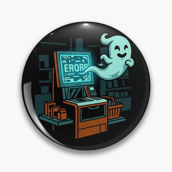Item preview, Spooky Ghost Retail Self-Checkout Error Halloween funny cashier gift designed and sold by Lulustarfox.
