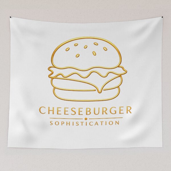 Item preview, Cheeseburger Sophistication: Minimal Line Art Elegant Refined Burger Design designed and sold by irfanshikh.