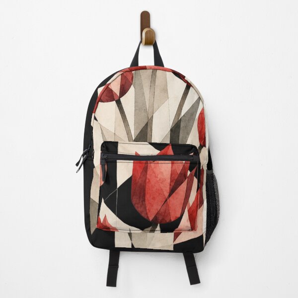 Item preview, Geometric Abstract Tulips in red tones. A subtle floral composition. A delicate bouquet. designed and sold by NewtBoo.
