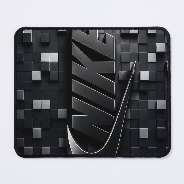 Item preview, Vertical 3D Nike Logo in Black and Silver | Ultra-Realistic 4K Metallic Mosaic designed and sold by JcAbstractArt.
