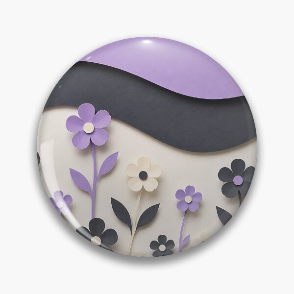 Item preview, Paper Cut Floral Art — Purple Grey Cream Botanical Wall Decor designed and sold by Aureva Arts Shop.