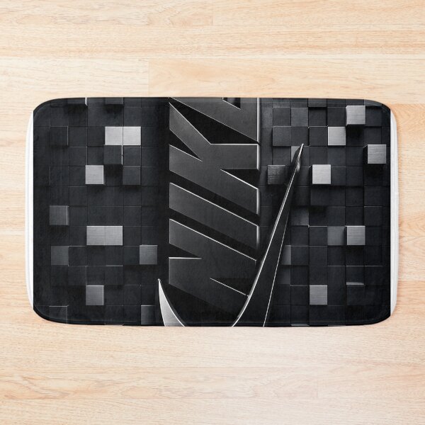 Aperçu de l'œuvre Logo Nike Vertical 3D Noir et Argent | Mosaïque Métallique Ultra Réaliste 4K créée et vendue par JcAbstractArt.
