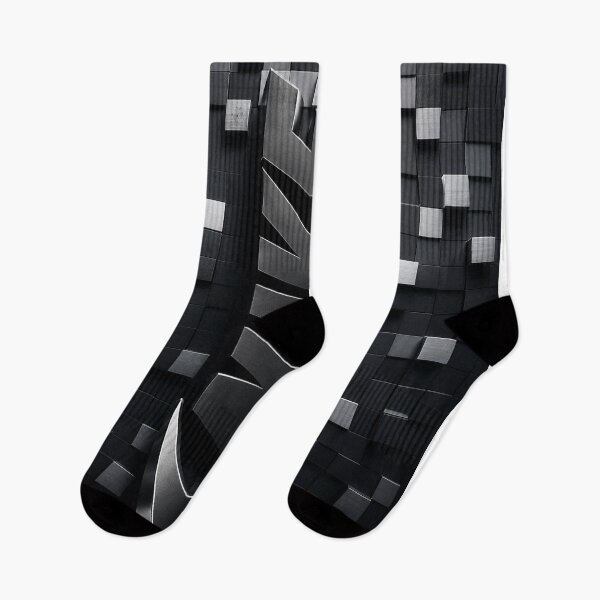 Item preview, Vertical 3D Nike Logo in Black and Silver | Ultra-Realistic 4K Metallic Mosaic designed and sold by JcAbstractArt.
