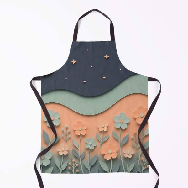 Item preview, Paper Cut Moonlit Garden — Peach Sage Green Celestial Floral designed and sold by Aureva Arts Shop.