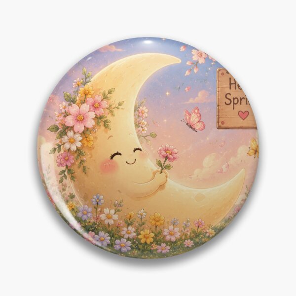 Item preview, cute spring moon cottagecore sticker  designed and sold by cloudparadox.