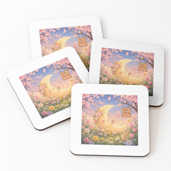 Item preview, cute spring moon cottagecore sticker  designed and sold by cloudparadox.