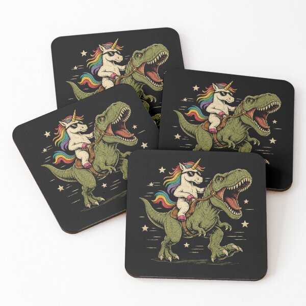 Item preview, Retro Unicorn Riding Dinosaur Vintage Fantasy Adventure designed and sold by Moizento.