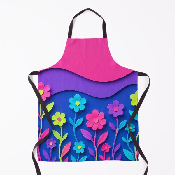 Item preview, Paper Cut Floral Scene — Neon Pink Purple Blue Botanical Art designed and sold by Aureva Arts Shop.