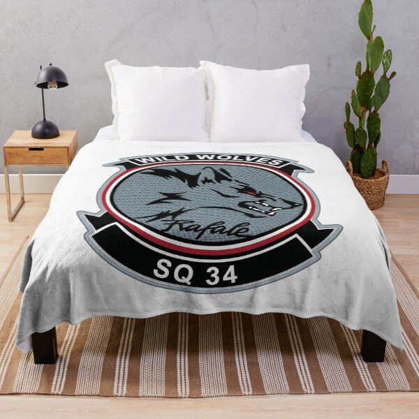 Item preview, Rafale SQ 34 Wild Wolves Military Squadron Emblem designed and sold by CharlieDesings.