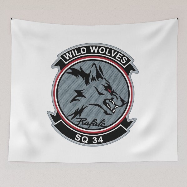 Item preview, Rafale SQ 34 Wild Wolves Military Squadron Emblem designed and sold by CharlieDesings.