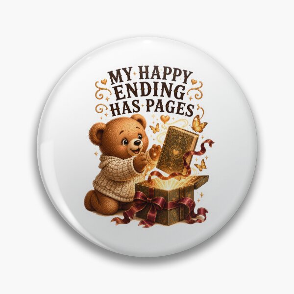 Item preview, My Happy Ending Has Pages Teddy Bear Book Lover Sticker designed and sold by DreamTags Studio.