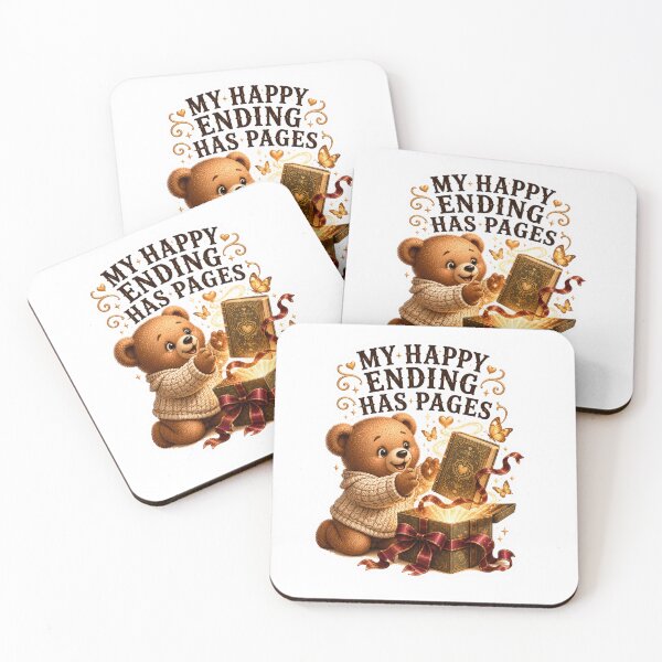 Item preview, My Happy Ending Has Pages Teddy Bear Book Lover Sticker designed and sold by DreamTags Studio.