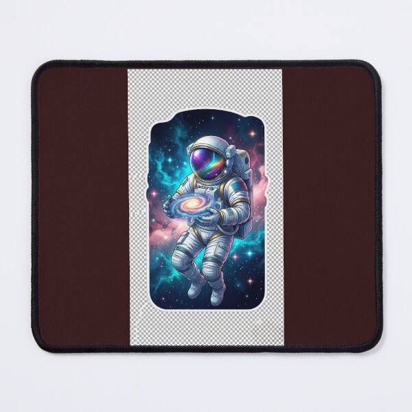 Item preview, Pegatina de astronauta cósmico sosteniendo una galaxia designed and sold by  Color & Form.