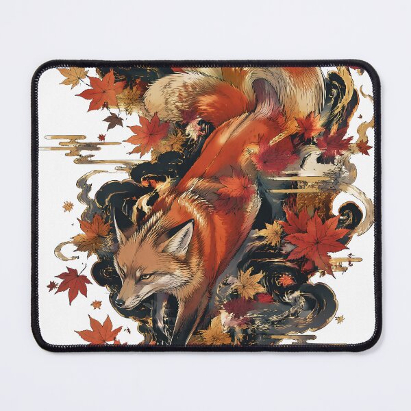 Item preview, Autumn Fox Spirit | Japanese Kitsune Folklore Art with Maple Leaves designed and sold by kaxymax.