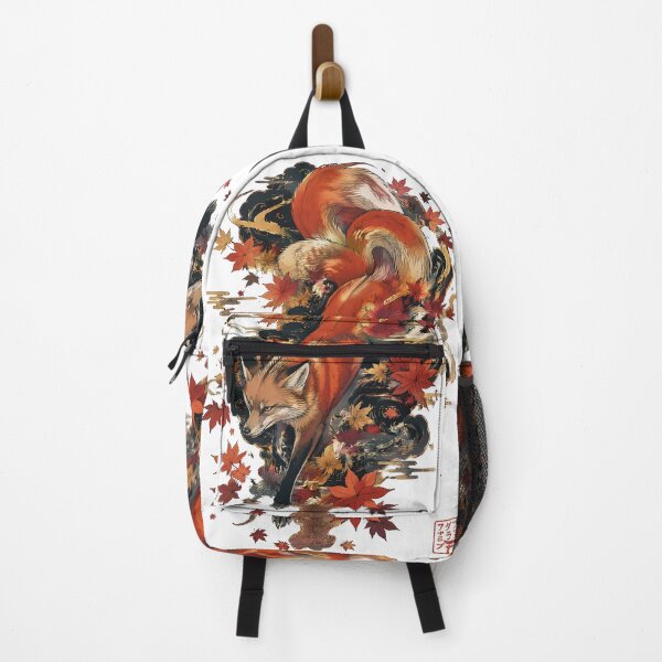 Item preview, Autumn Fox Spirit | Japanese Kitsune Folklore Art with Maple Leaves designed and sold by kaxymax.