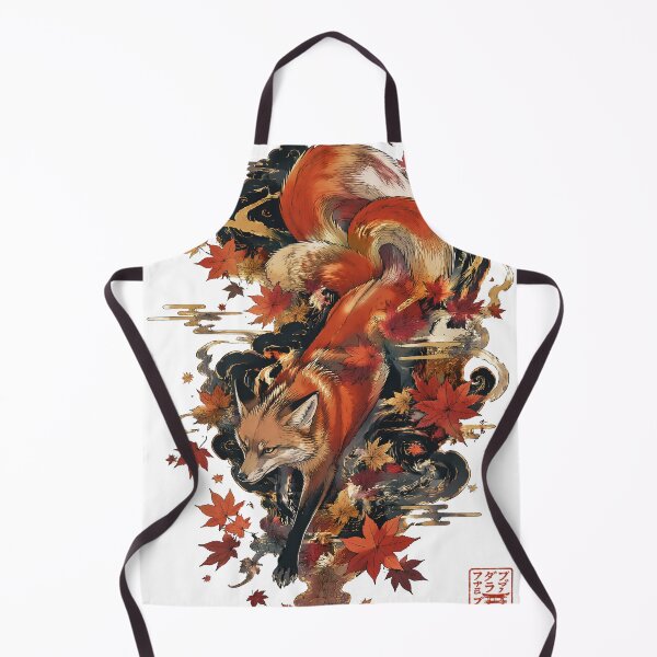 Item preview, Autumn Fox Spirit | Japanese Kitsune Folklore Art with Maple Leaves designed and sold by kaxymax.