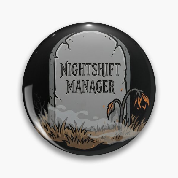Item preview, Nightshift Manager Tombstone Halloween Gravestone Humor funny cashier gift designed and sold by Lulustarfox.