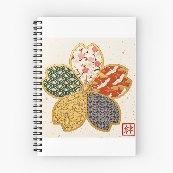 Item preview, Kizuna — Japanese Cherry Blossom Crest Art Print | Plum Blossom & Crane Kamon Pattern designed and sold by KimonoKotoba.