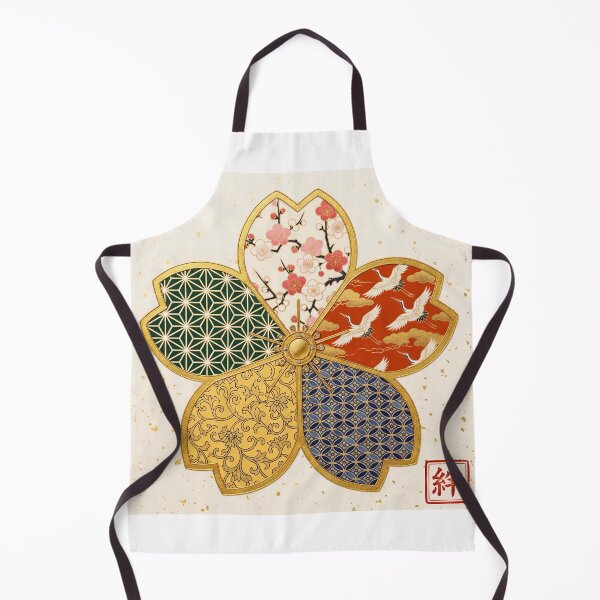 Item preview, Kizuna — Japanese Cherry Blossom Crest Art Print | Plum Blossom & Crane Kamon Pattern designed and sold by KimonoKotoba.