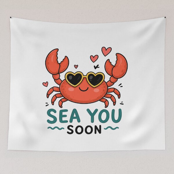 Item preview, Sea You Soon Cute Crab | Funny Beach Summer Pun | Kawaii Ocean Vacation Design designed and sold by RidaSalArt.