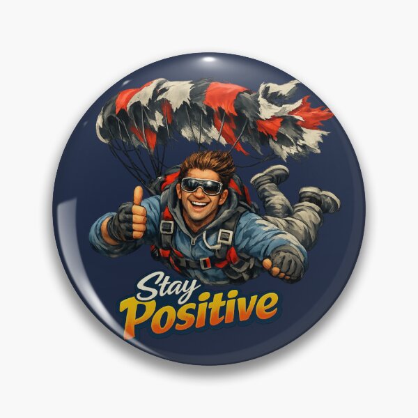 Item preview, Stay Positive Skydiving Parachute Motivation Art designed and sold by EchoPrint Co..