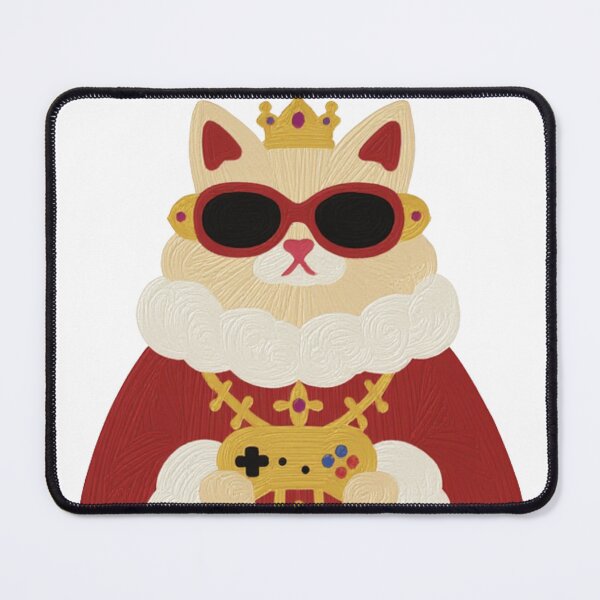 Item preview, Gamer Royal Cat - White Cat with Crown, Sunglasses, and Controller designed and sold by The Emoji Vibe.