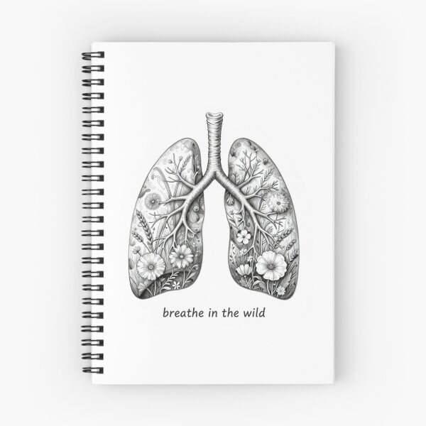 Item preview, Breathe In The Wild Anatomical Lungs Flower Sketch designed and sold by KindByNature.
