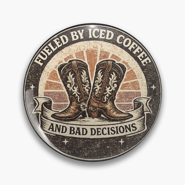 Item preview, Fueled By Iced Coffee Vintage Cowboy Boots designed and sold by EvergreenThread.