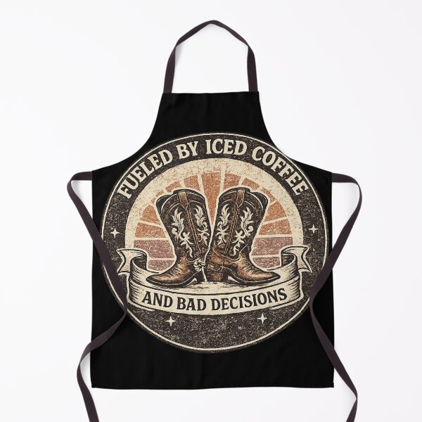 Item preview, Fueled By Iced Coffee Vintage Cowboy Boots designed and sold by EvergreenThread.