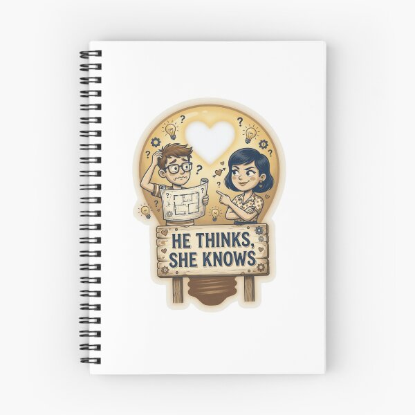 Item preview, He Thinks She Knows Funny Couple Sticker designed and sold by Imaginarium of Chaos falcon88 .