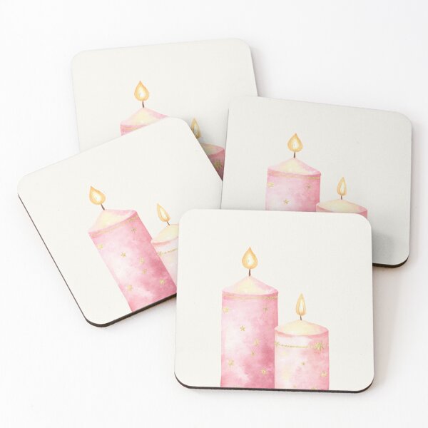 Item preview, Vintage Pink Christmas Candles | Watercolor Christmas Card | Elegant Holiday Greeting designed and sold by lisa-diver.