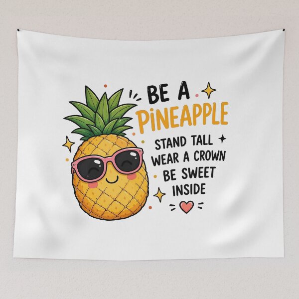 Item preview, Be A Pineapple | Inspirational Summer Quote | Cute Tropical Fruit Illustration designed and sold by RidaSalArt.