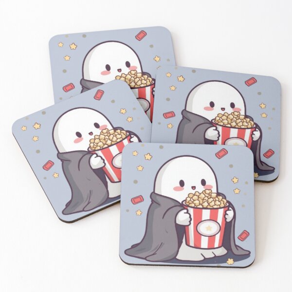 Item preview, Cute Movie Night Ghost Kawaii Sticker | Cozy Popcorn Ghost Gift designed and sold by Stylestickers55.
